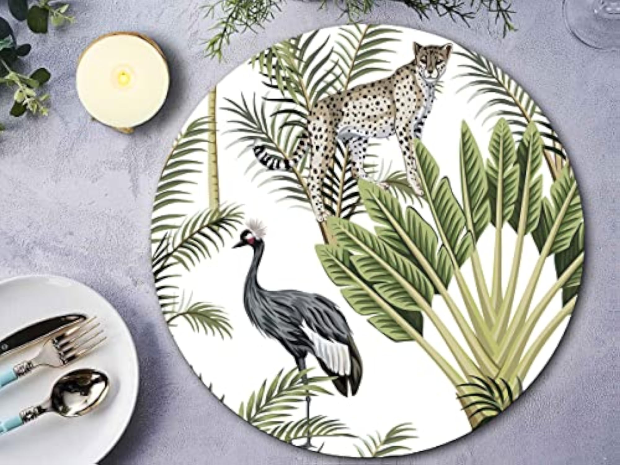 Vintage Botany Design Premium Printed MDF Wooden Dining Tablemat